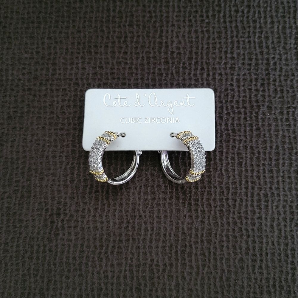 Cote d'Argent Cubic Zirconia💎 Hoops - NWT